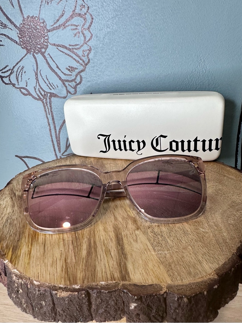 Juicy Couture Women’s Blush Pink Oversized Sunglasses